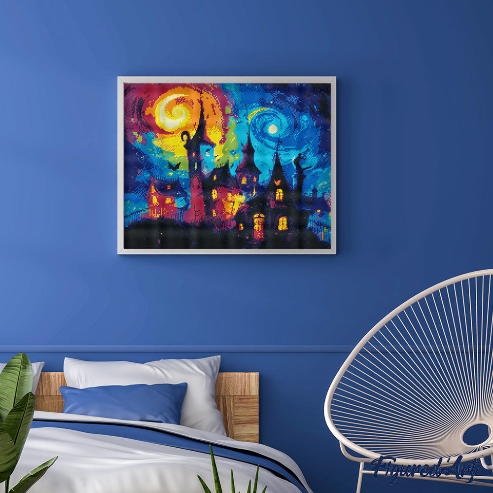 Diamond Painting 40x50 gerollte Leinwand Figured’Art Fantasie Schloss - Kidis Art
