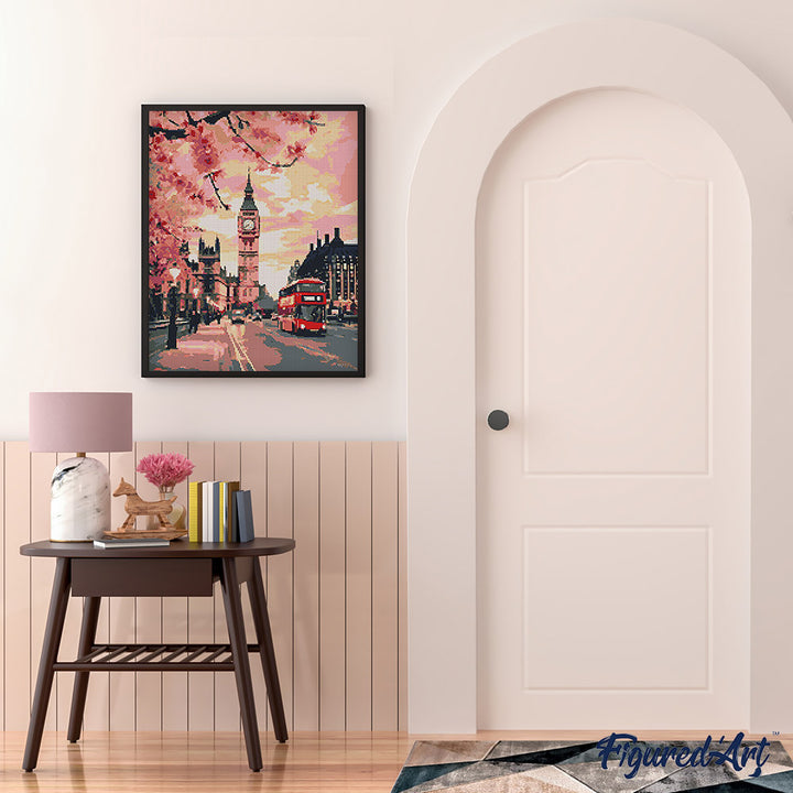 Diamond Painting 40x50 gerollte Leinwand Figured’Art London in voller Blüte - Kidis Art