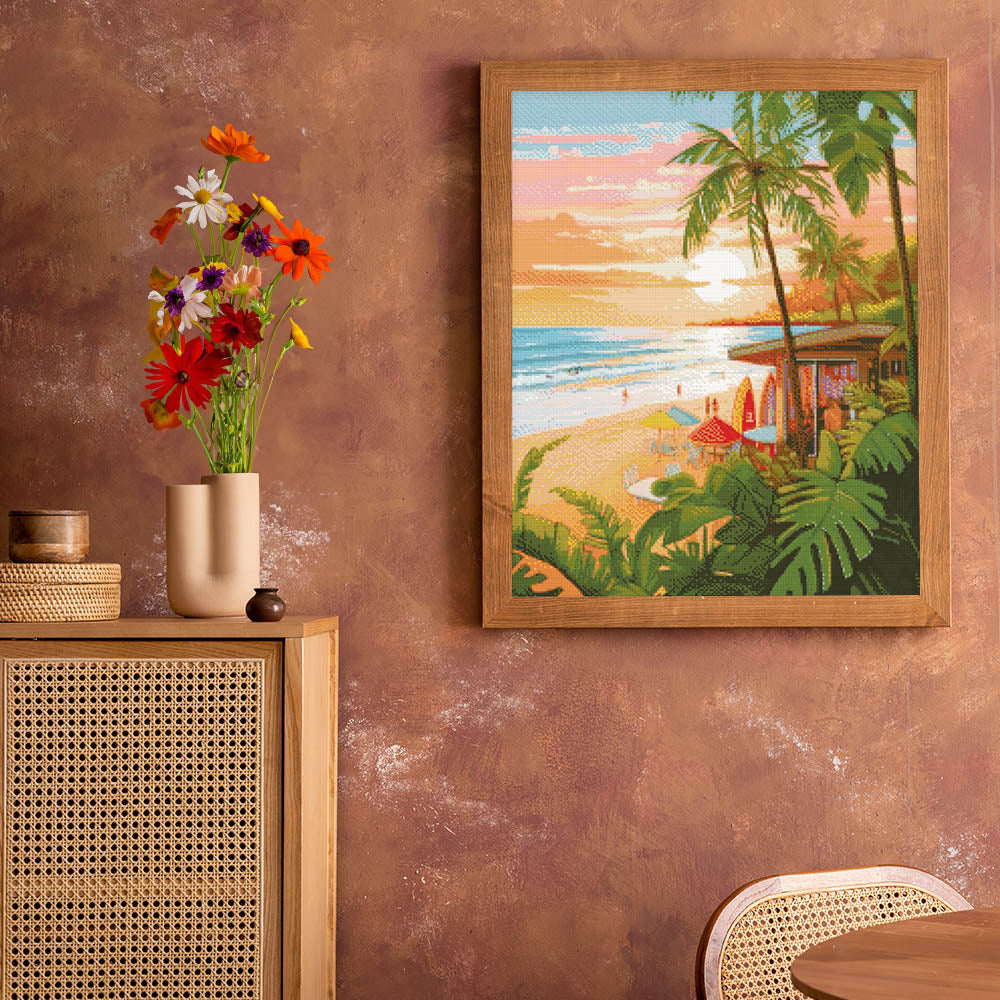 Diamond Painting 40x50 auf Keilrahmen gespannt Figured’Art Surfclub - Kidis Art