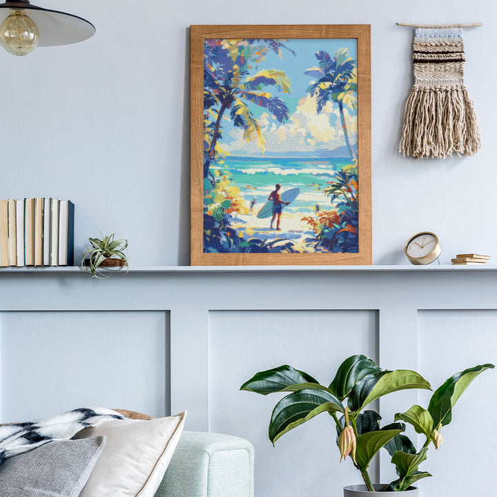 Diamond Painting 40x50 auf Keilrahmen gespannt Figured’Art Sonniger Strandtag - Kidis Art