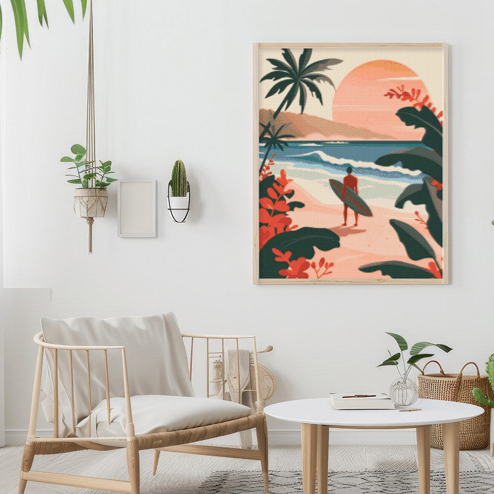 Diamond Painting 40x50 gerollte Leinwand Figured’Art Abendwellen - Kidis Art