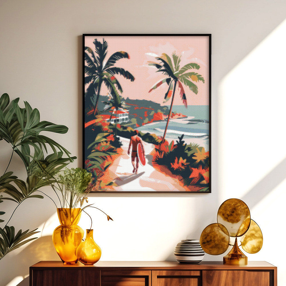 Diamond Painting 40x50 gerollte Leinwand Figured’Art Küstenspaziergang - Kidis Art