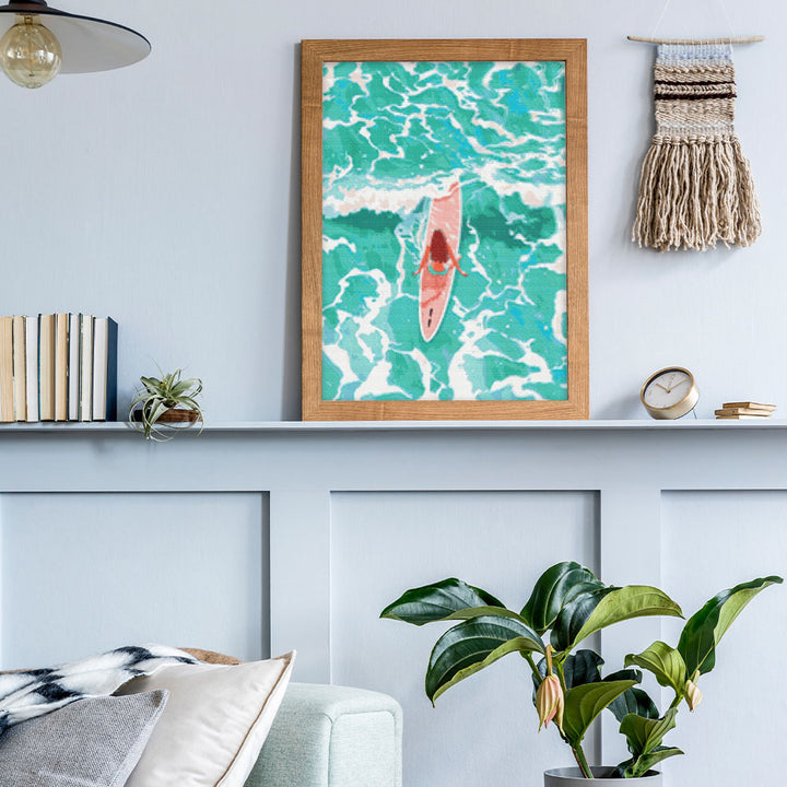 Diamond Painting 40x50 gerollte Leinwand Figured’Art Mädchen inmitten der Wellen - Kidis Art