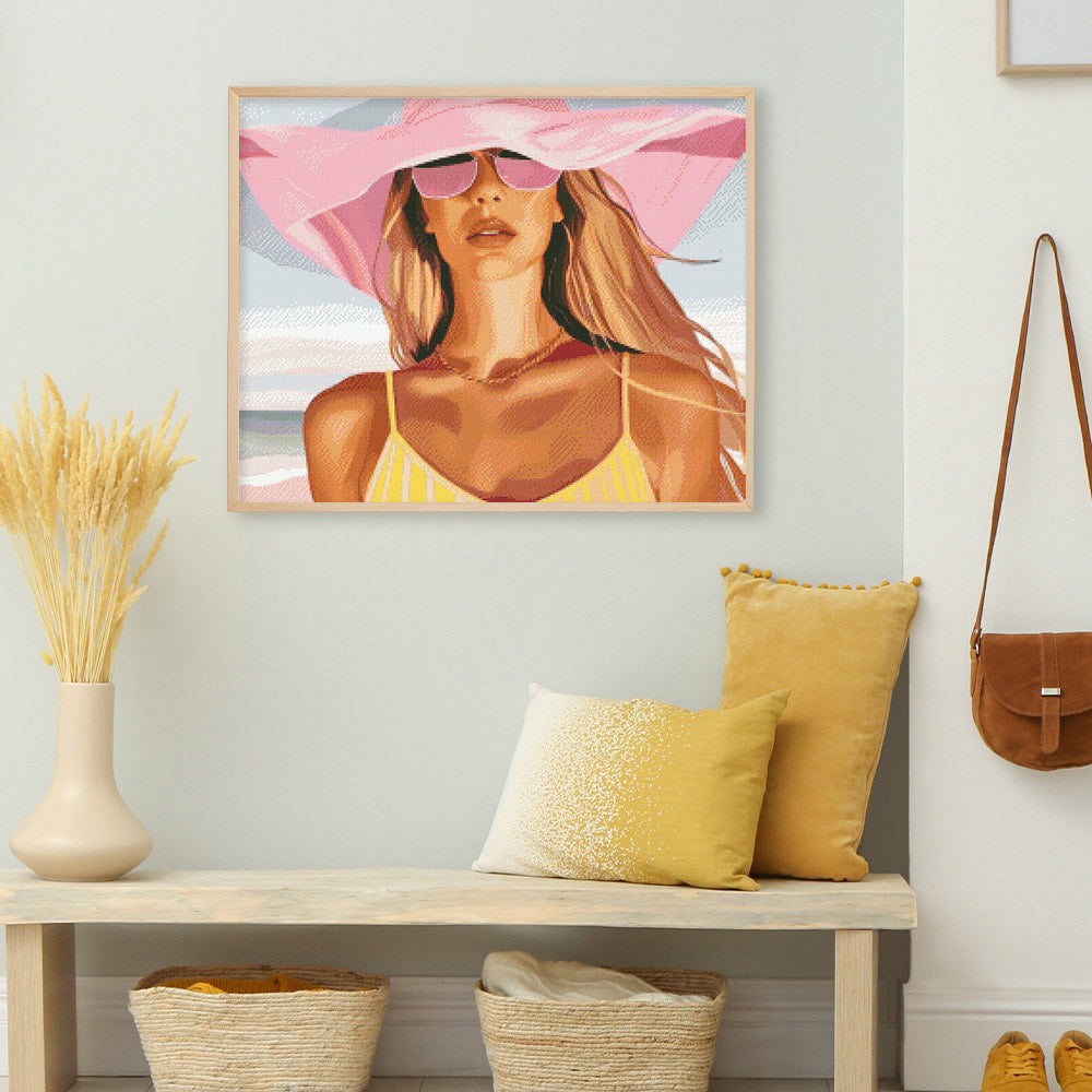 Diamond Painting 40x50 auf Keilrahmen gespannt Figured’Art Sonnentags-Charme - Kidis Art
