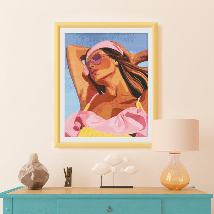 Diamond Painting 40x50 gerollte Leinwand Figured’Art Sonnengeküsstes Mädchen - Kidis Art