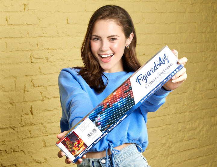 Diamond Painting 40x50 gerollte Leinwand Figured’Art Ruhiger Weihnachtsabend - Kidis Art