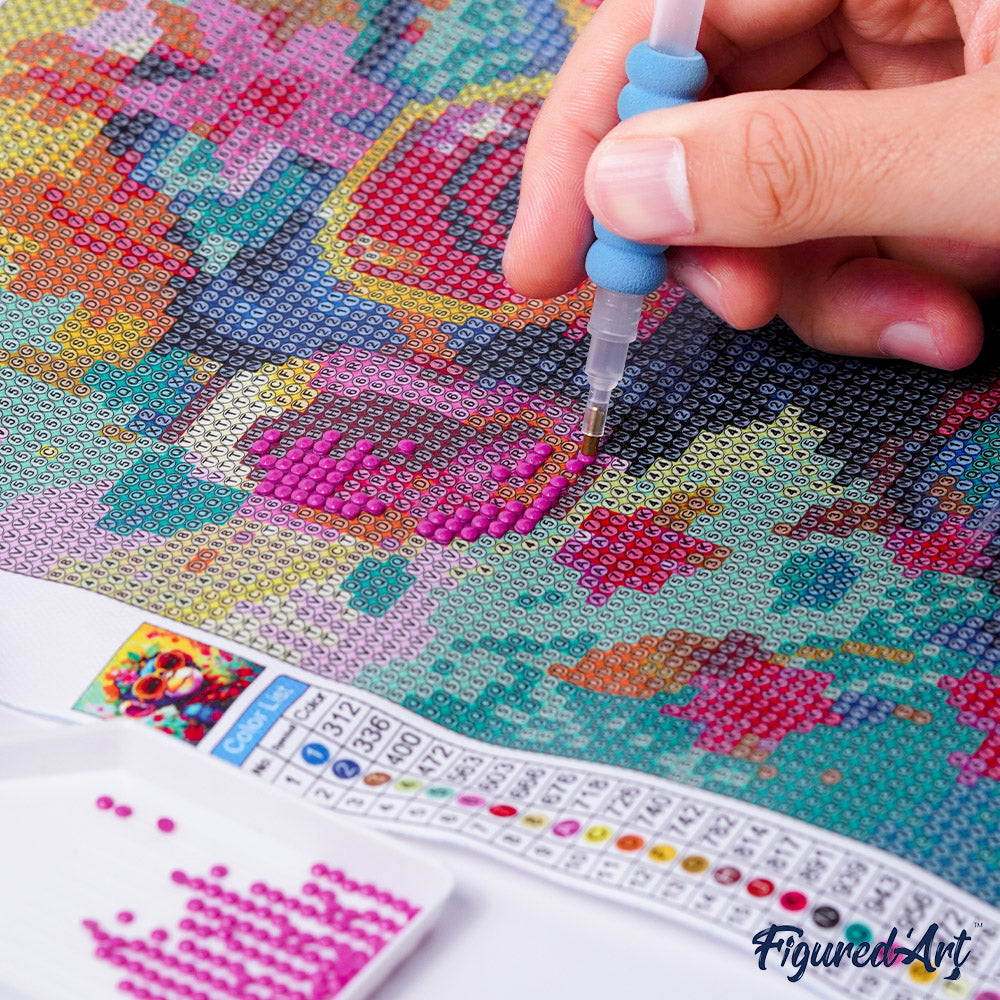 Mini Diamond Painting 25 x 25 cm ohne Keilrahmen Toskanischer Frühling - Kidis Art