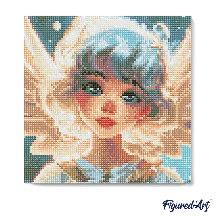 Mini Diamond Painting 25 x 25 cm ohne Keilrahmen Süsser Kleiner Engel - Kidis Art