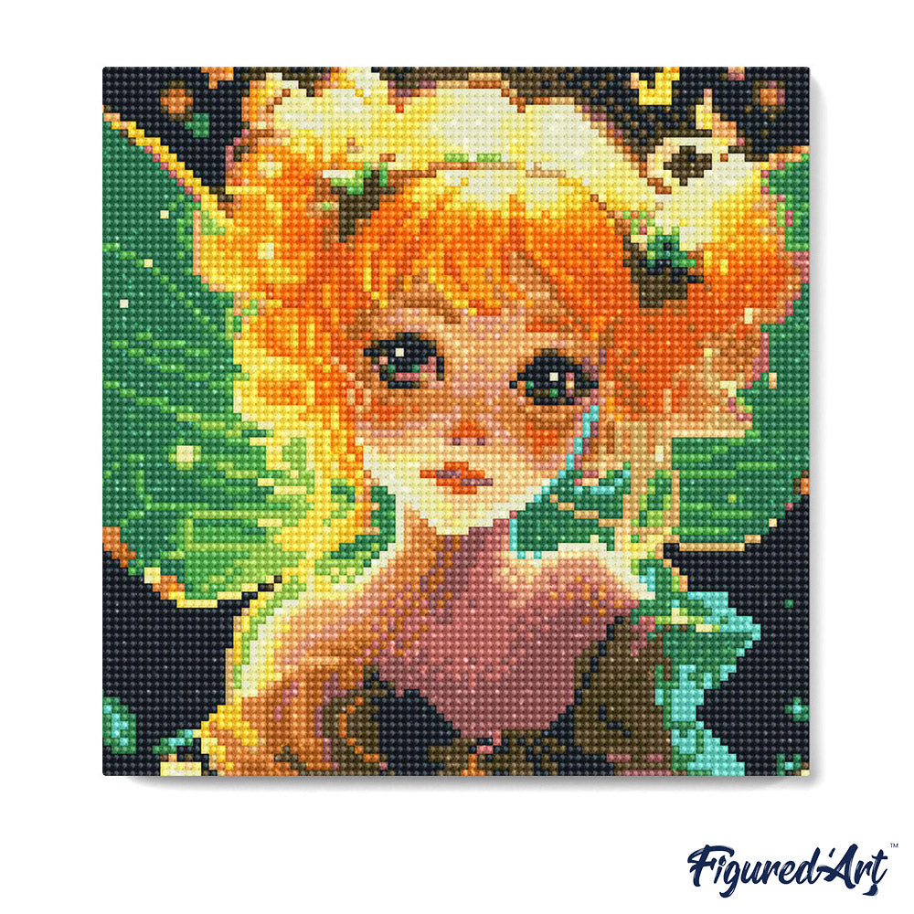 Mini Diamond Painting 25 x 25 cm ohne Keilrahmen Hübsche Kleine Fee - Kidis Art
