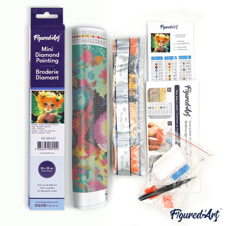 Mini Diamond Painting 25 x 25 cm ohne Keilrahmen Hübsche Kleine Fee - Kidis Art