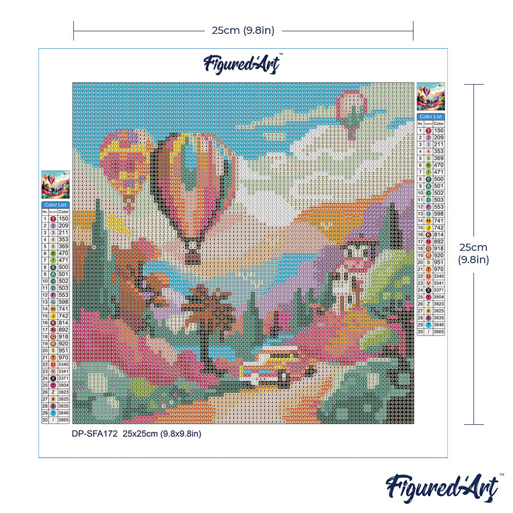 Mini Diamond Painting 25 x 25 cm ohne Keilrahmen Ballons über dem Tal - Kidis Art