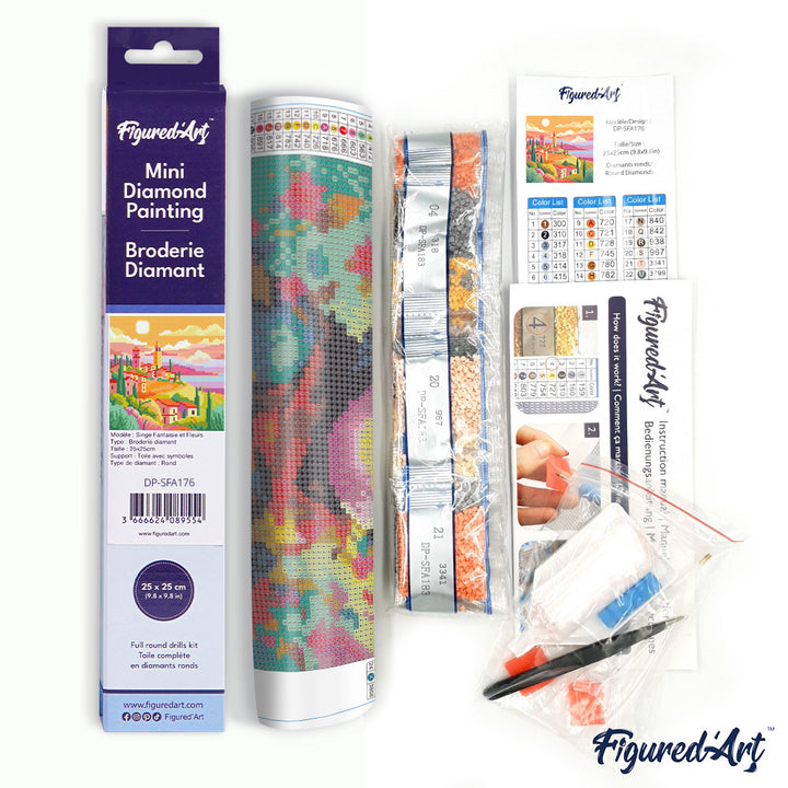 Mini Diamond Painting 25 x 25 cm ohne Keilrahmen Toskanischer Frühling - Kidis Art