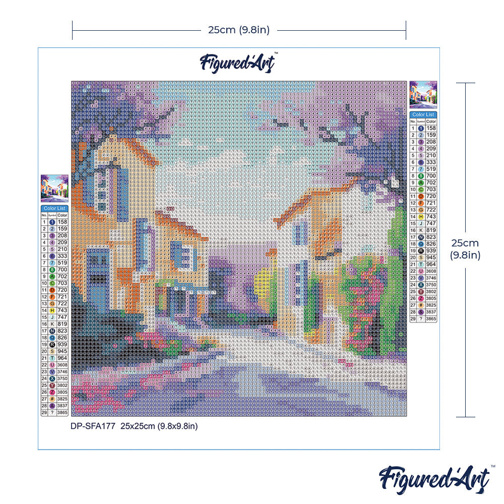 Mini Diamond Painting 25 x 25 cm ohne Keilrahmen Frühling in der Provence - Kidis Art