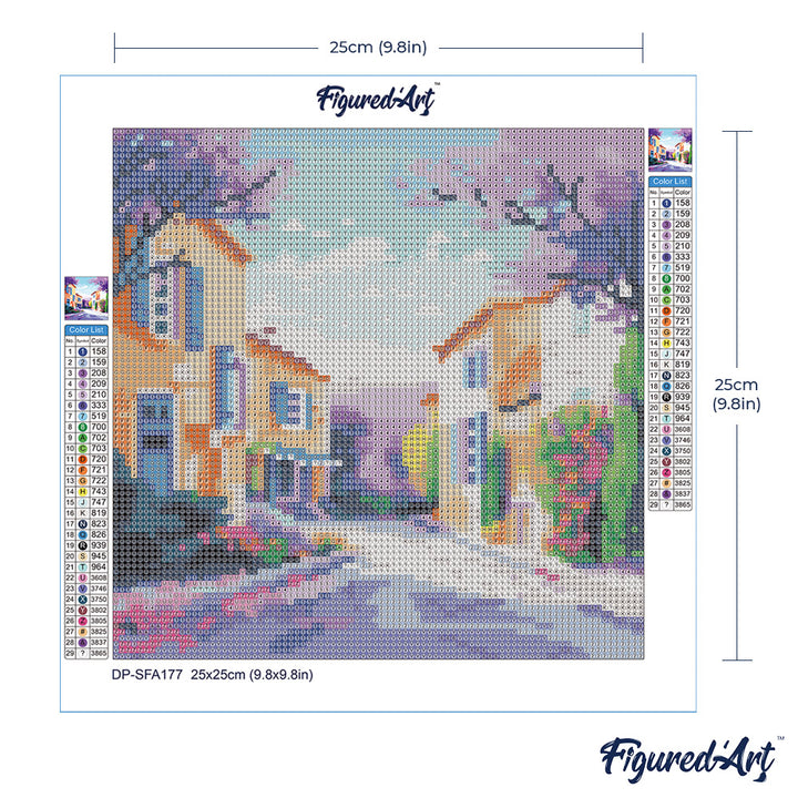 Mini Diamond Painting 25 x 25 cm ohne Keilrahmen Frühling in der Provence - Kidis Art