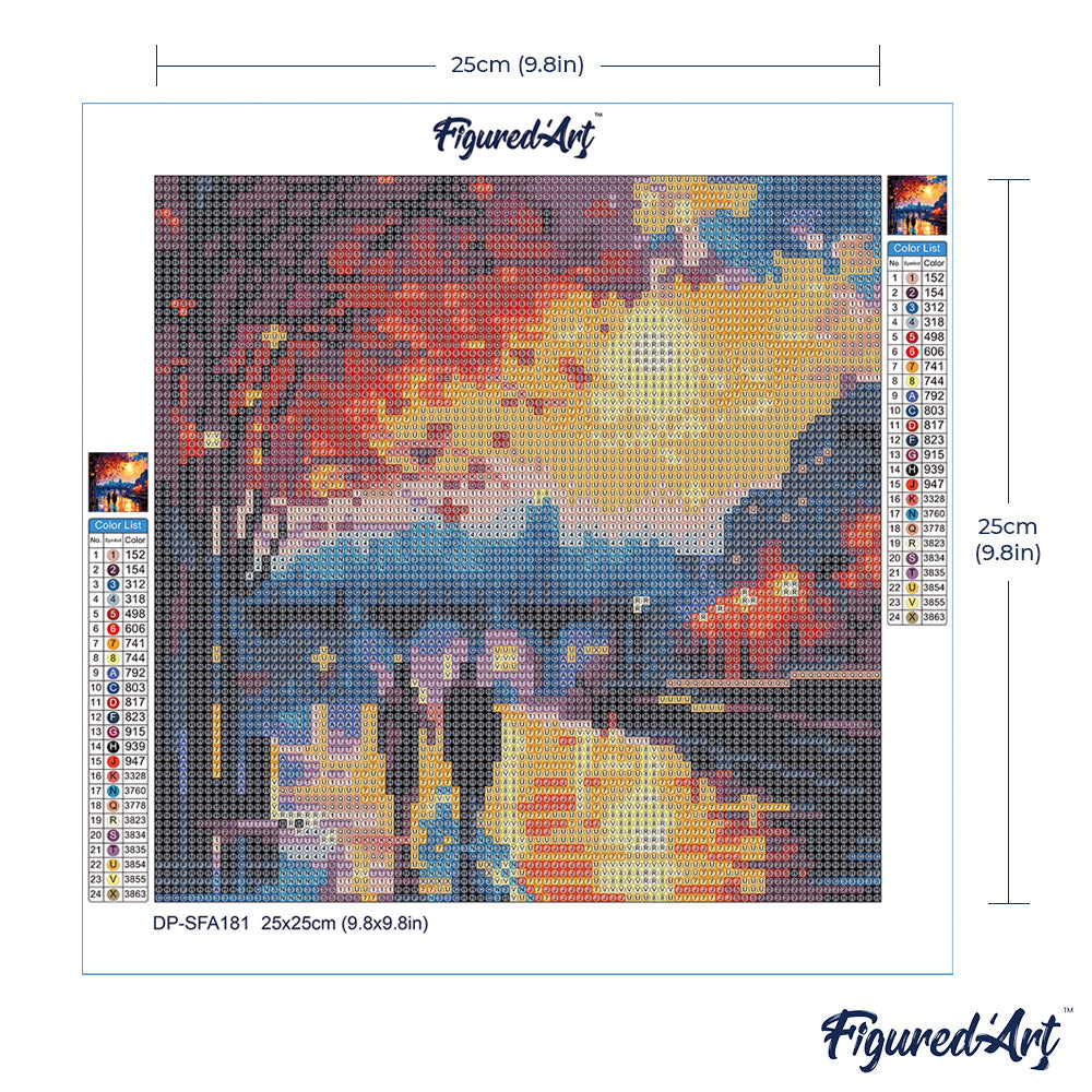 Mini Diamond Painting 25 x 25 cm ohne Keilrahmen Romantische Nacht - Kidis Art