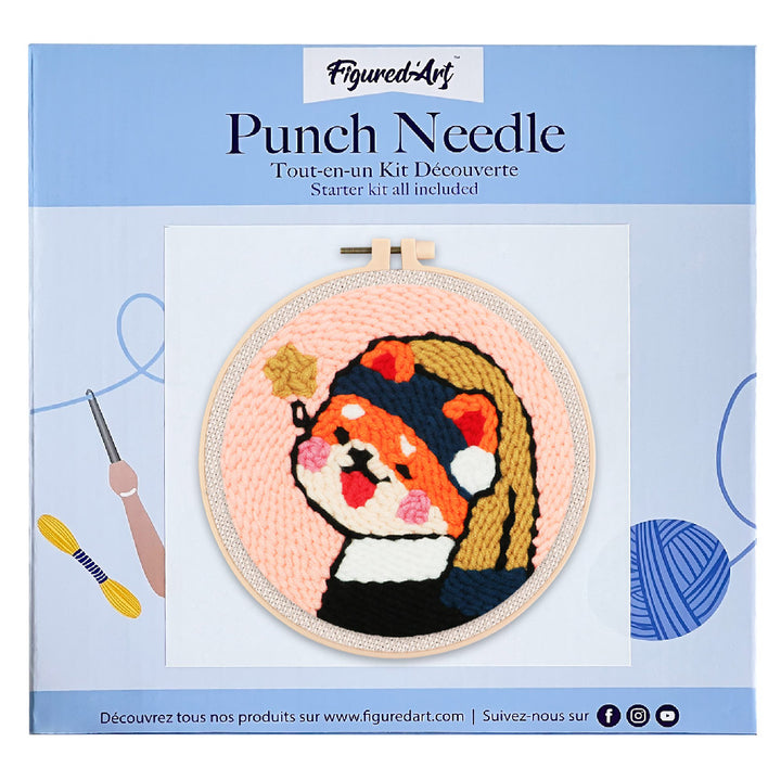 Punch Needle 20x20 Mädchen mit der Perle