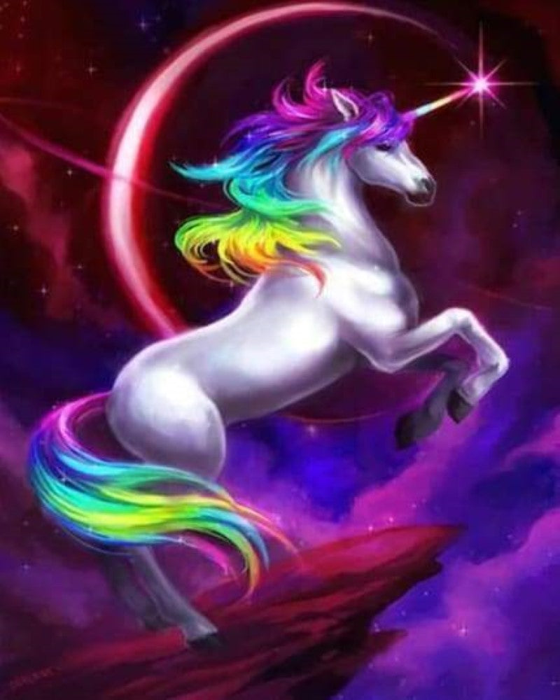 Kreuzstich 32x40cm – Einhorn im Kosmos - Kidis Art