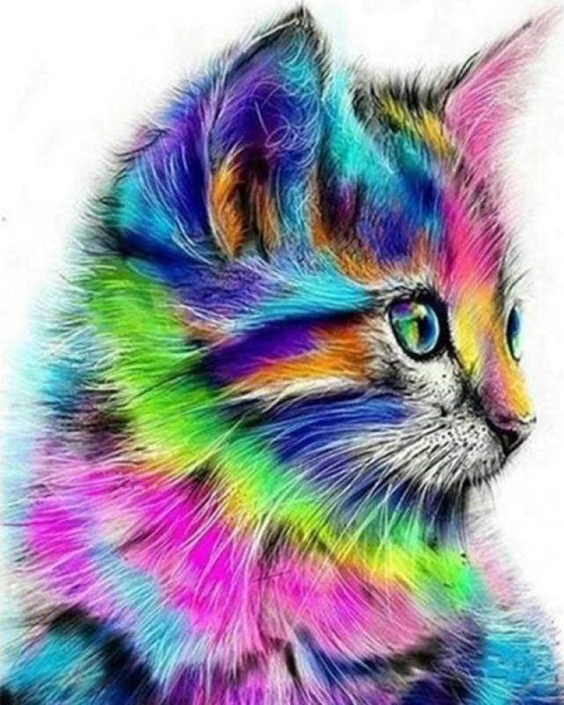 Kreuzstich 32x40cm – Bunte Kätzchen - Kidis Art