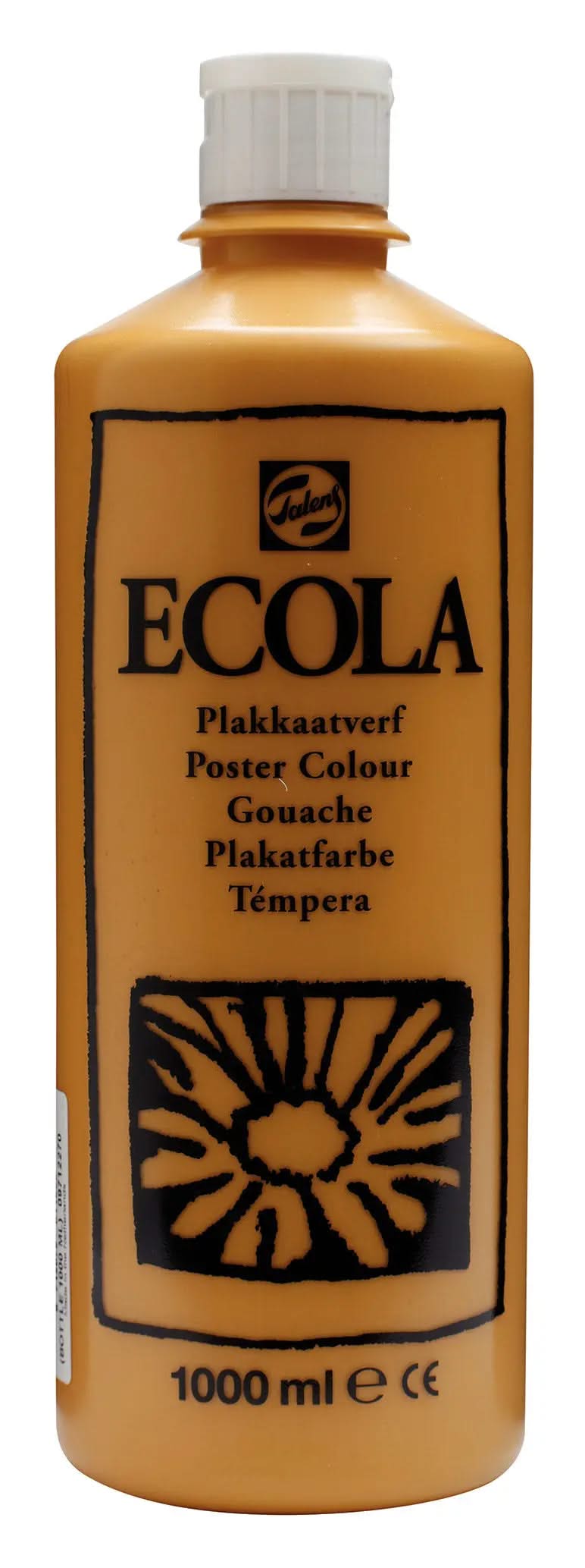 Ecola Plakatfarbe Flasche 1000 ml Gelber Ocker 227 - Kidis Art