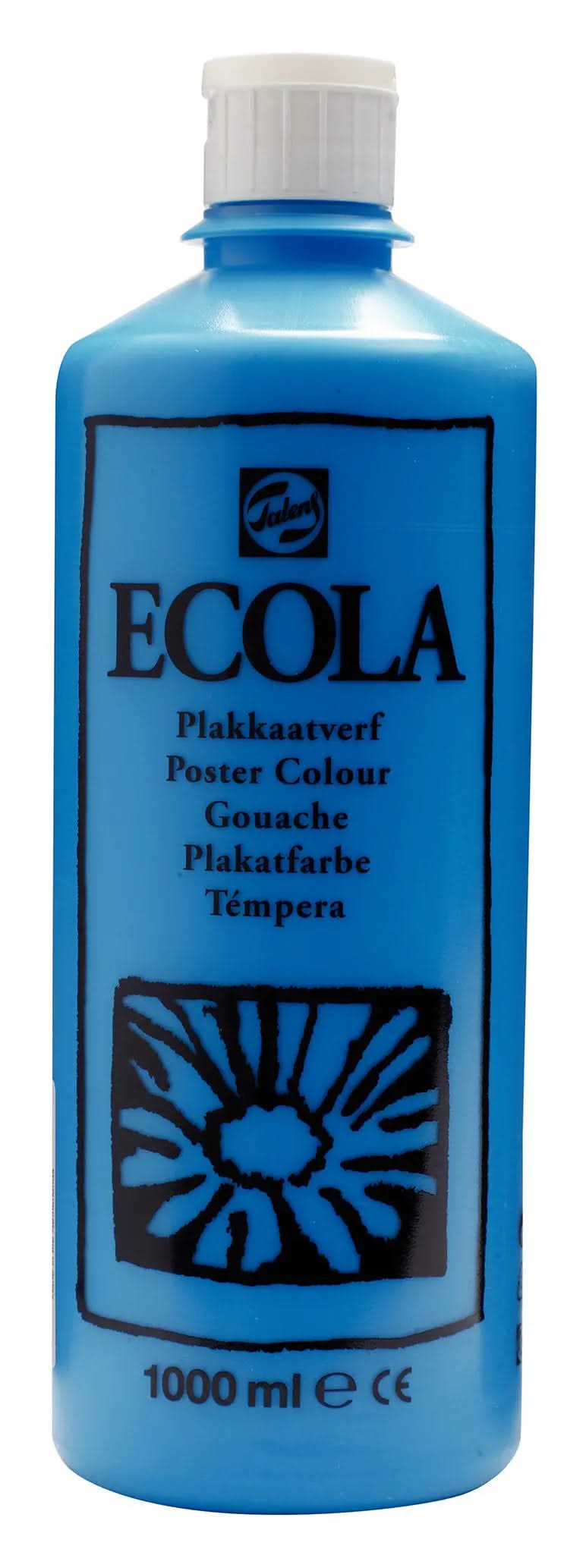 Ecola Plakatfarbe Flasche 1000 ml Hellblau 501 - Kidis Art