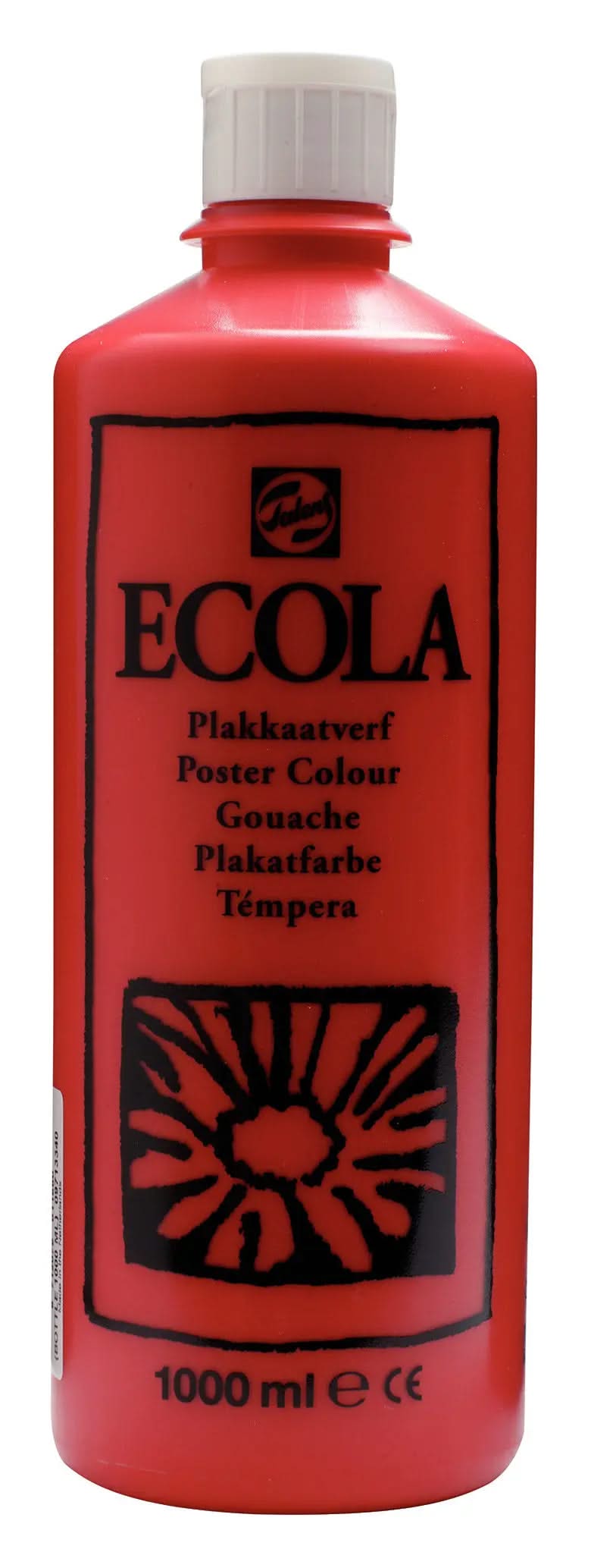 Ecola Plakatfarbe Flasche 1000 ml Scharlach 334 - Kidis Art