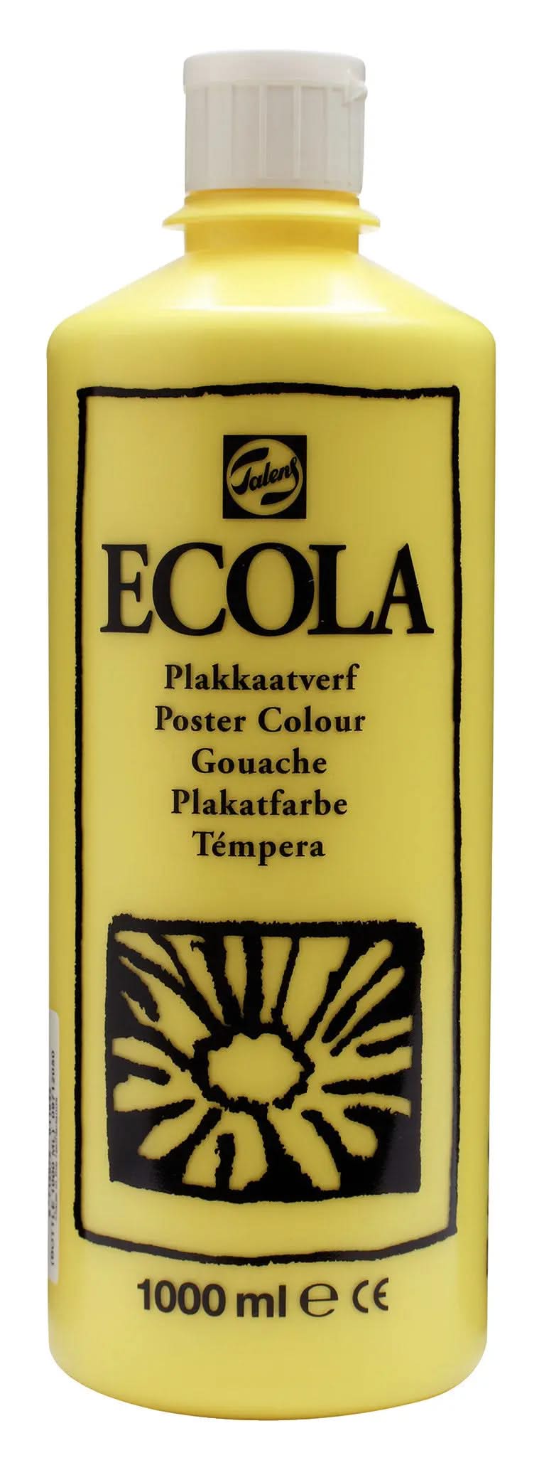 Ecola Plakatfarbe Flasche 1000 ml Zitronengelb (Primär) 205 - Kidis Art
