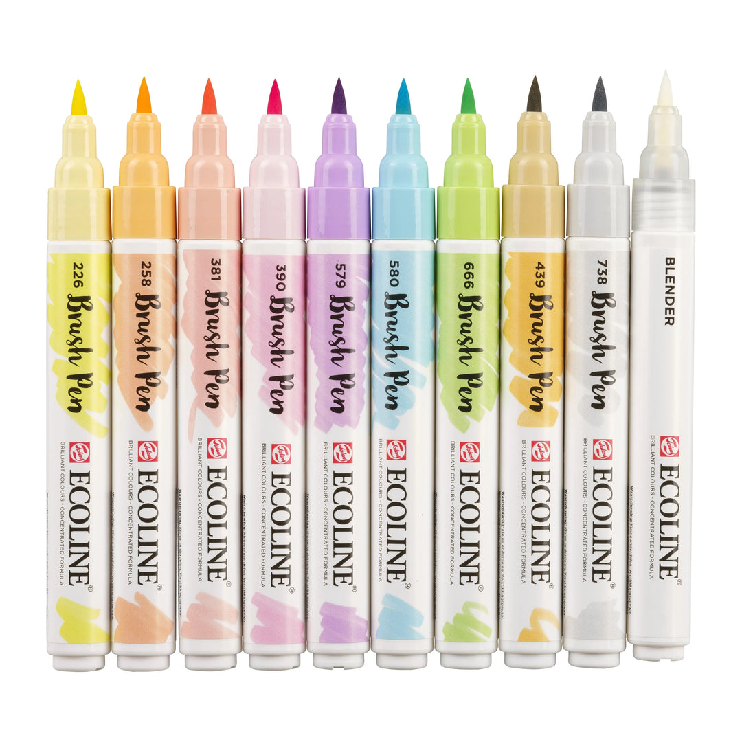 Ecoline Brush Pen Pastellfarben-Set | 10 Farben Ecoline