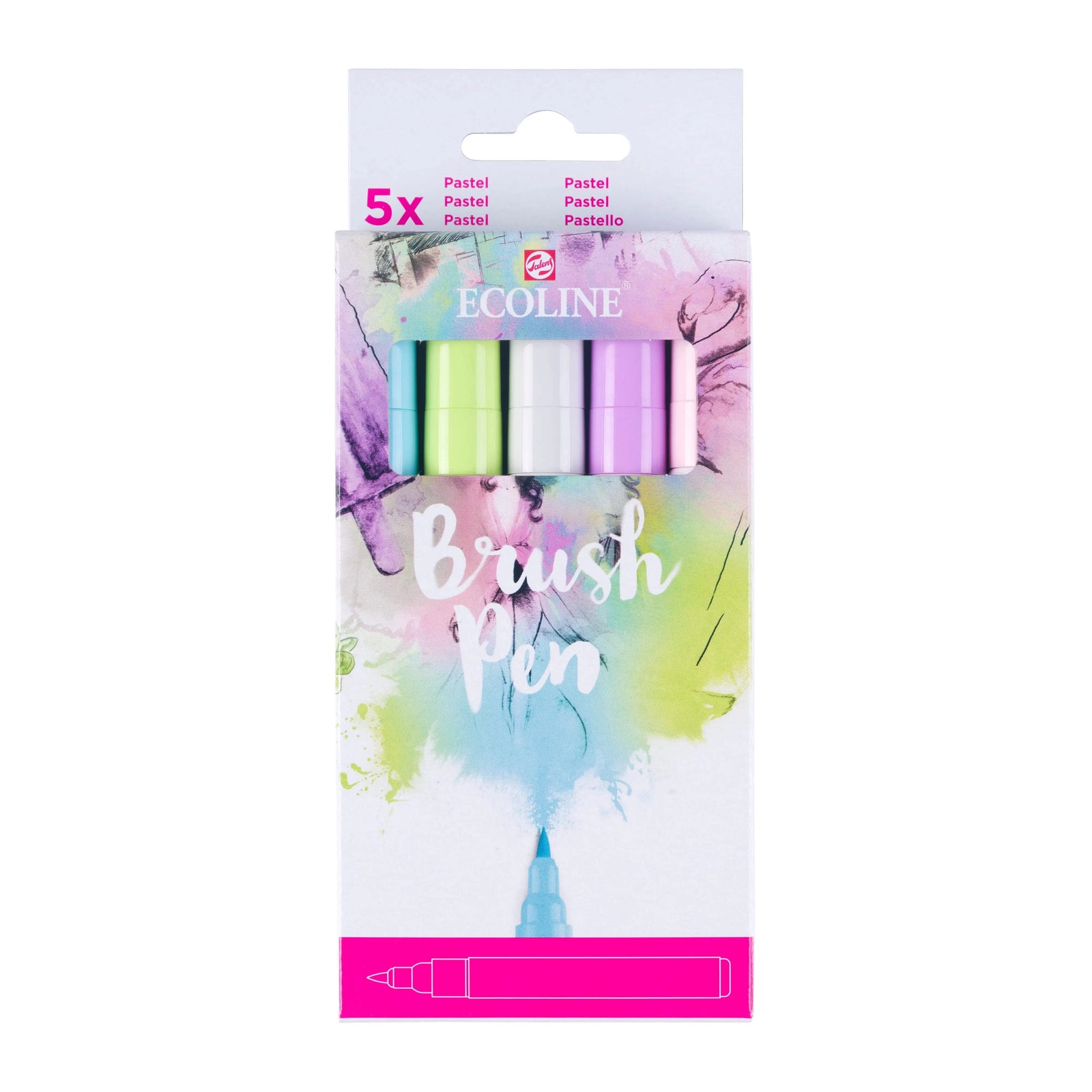 Ecoline Brush Pen Pastellfarben-Set | 5 Farben - Kidis Art