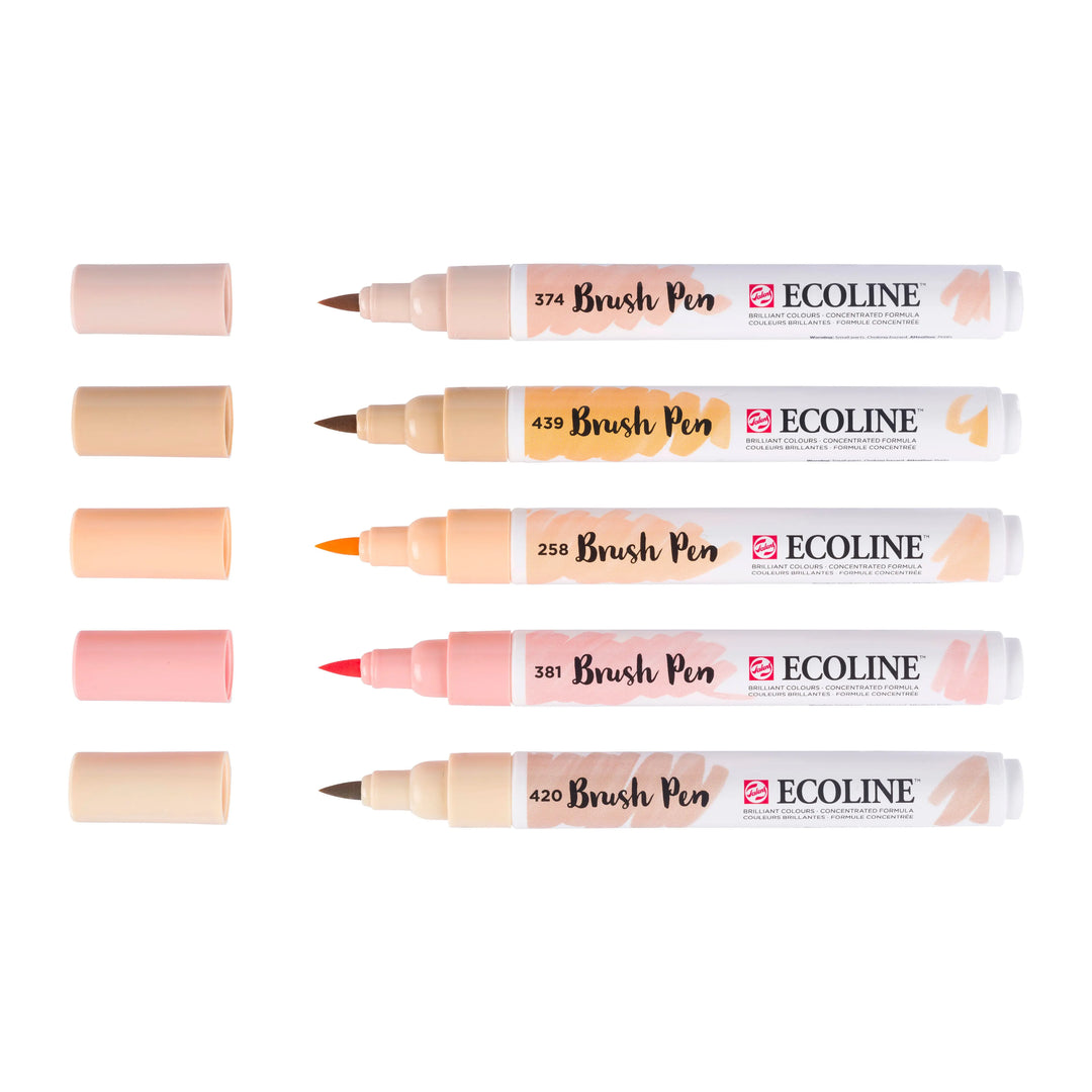 Ecoline Brush Pen Portraitfarben-Set | 5 Farben Ecoline