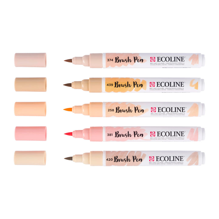 Ecoline Brush Pen Portraitfarben-Set | 5 Farben Ecoline