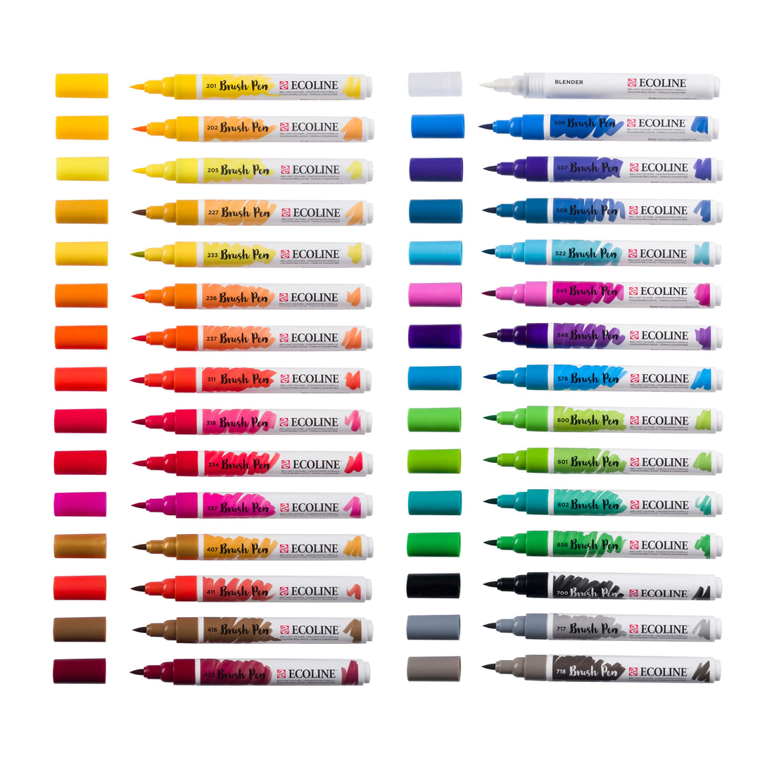 Ecoline Brush Pen Primärfarben-Set | 30 Farben Ecoline