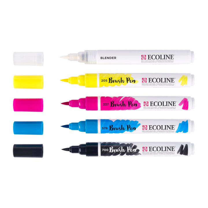 Ecoline Brush Pen Primärfarben-Set | 5 Farben Ecoline
