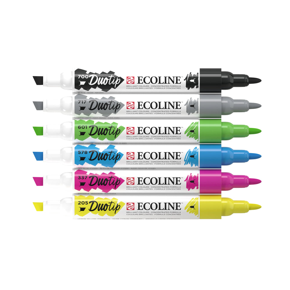 Ecoline Duotip Basis-Set | 6 Farben Ecoline