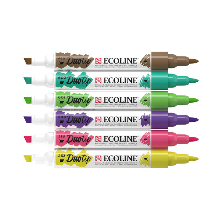 Ecoline Duotip Botanik-Set | 6 Farben Ecoline