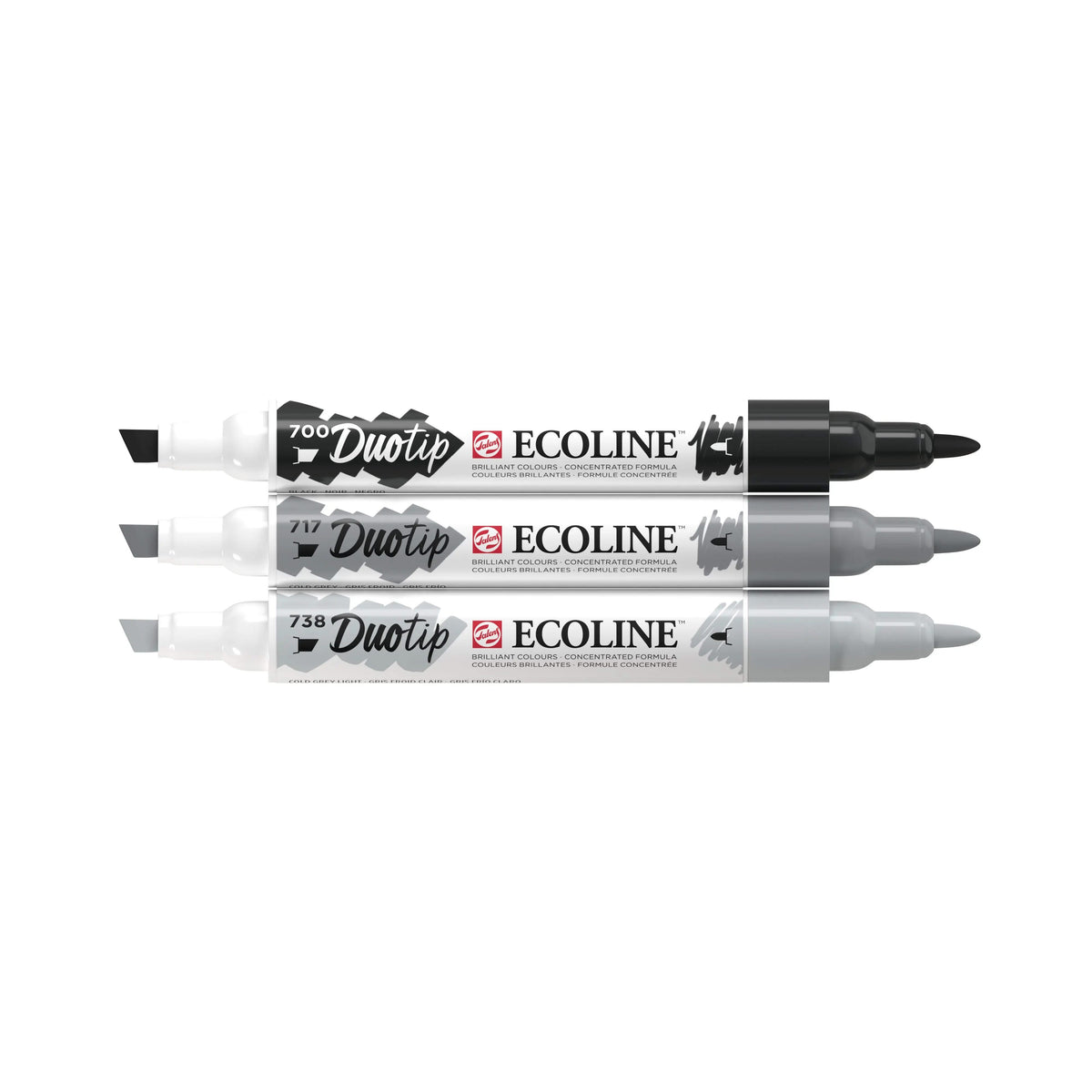 Ecoline Duotip Schwarz-Grau-Set | 3 Farben - Kidis Art