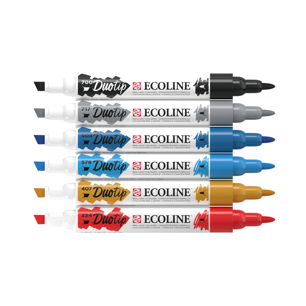 Ecoline Duotip Urbane-Landschaften-Set | 6 Farben Ecoline