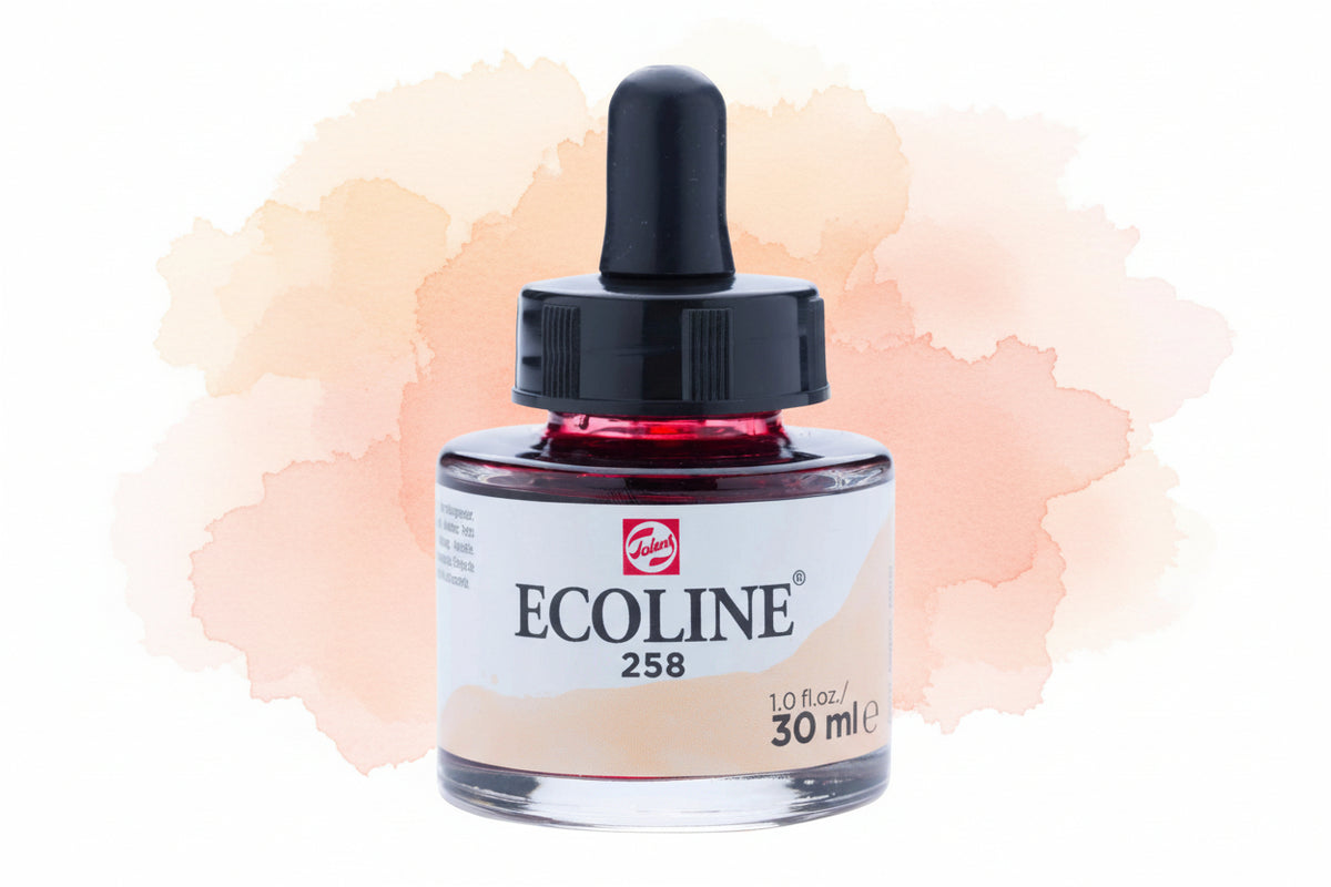 Ecoline Flüssige Wasserfarbe Flasche 30 ml Aprikose 258 - Kidis Art