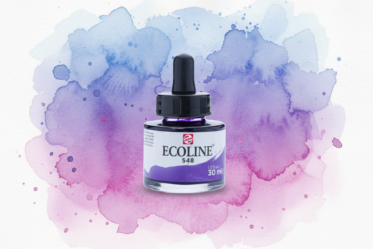 Ecoline Flüssige Wasserfarbe Flasche 30 ml Blauviolett 548 - Kidis Art