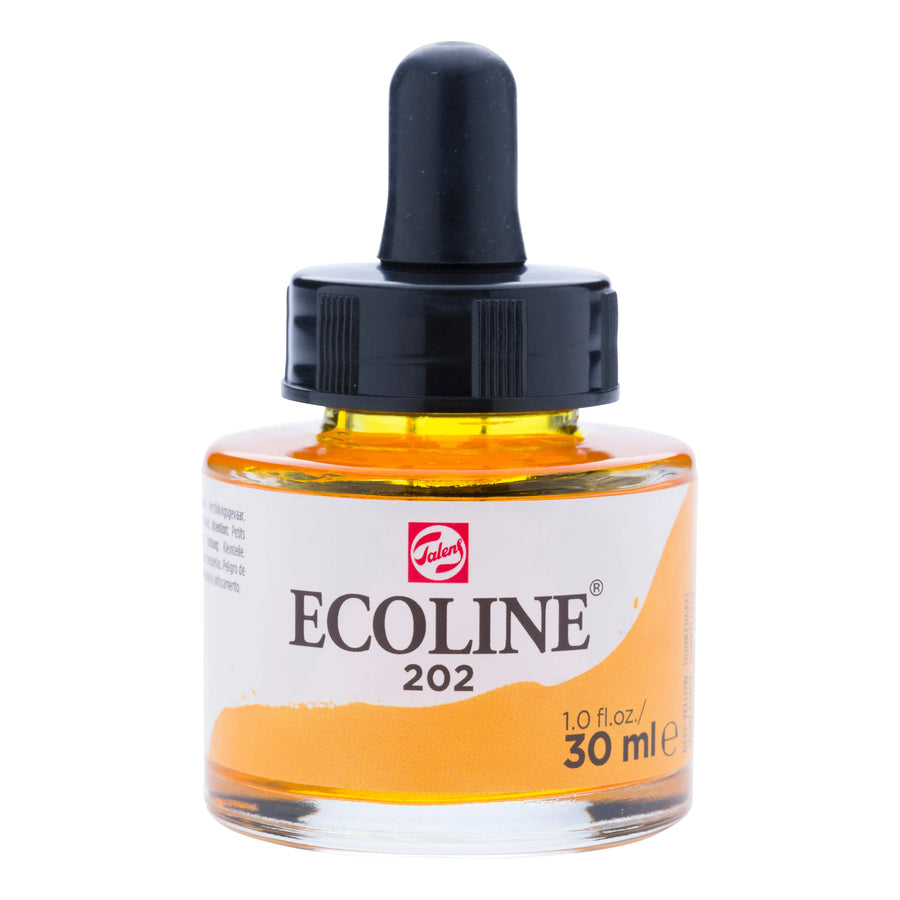 Ecoline Flüssige Wasserfarbe Flasche 30 ml Dunkelgelb 202