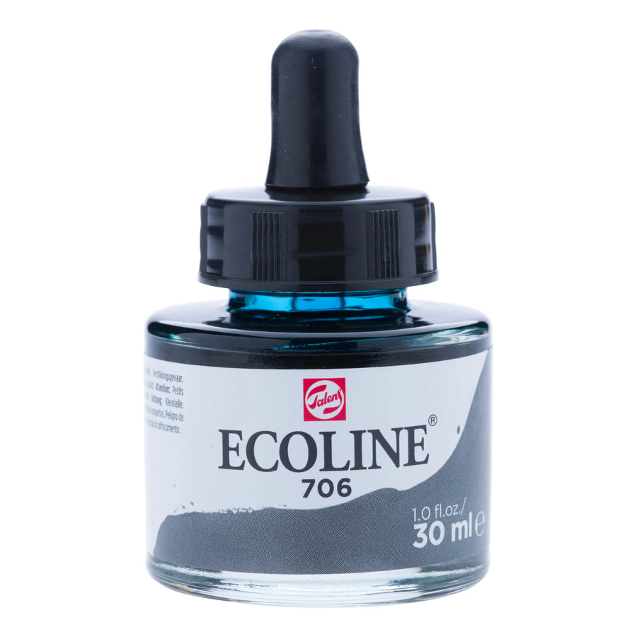 Ecoline Flüssige Wasserfarbe Flasche 30 ml Dunkelgrau 706