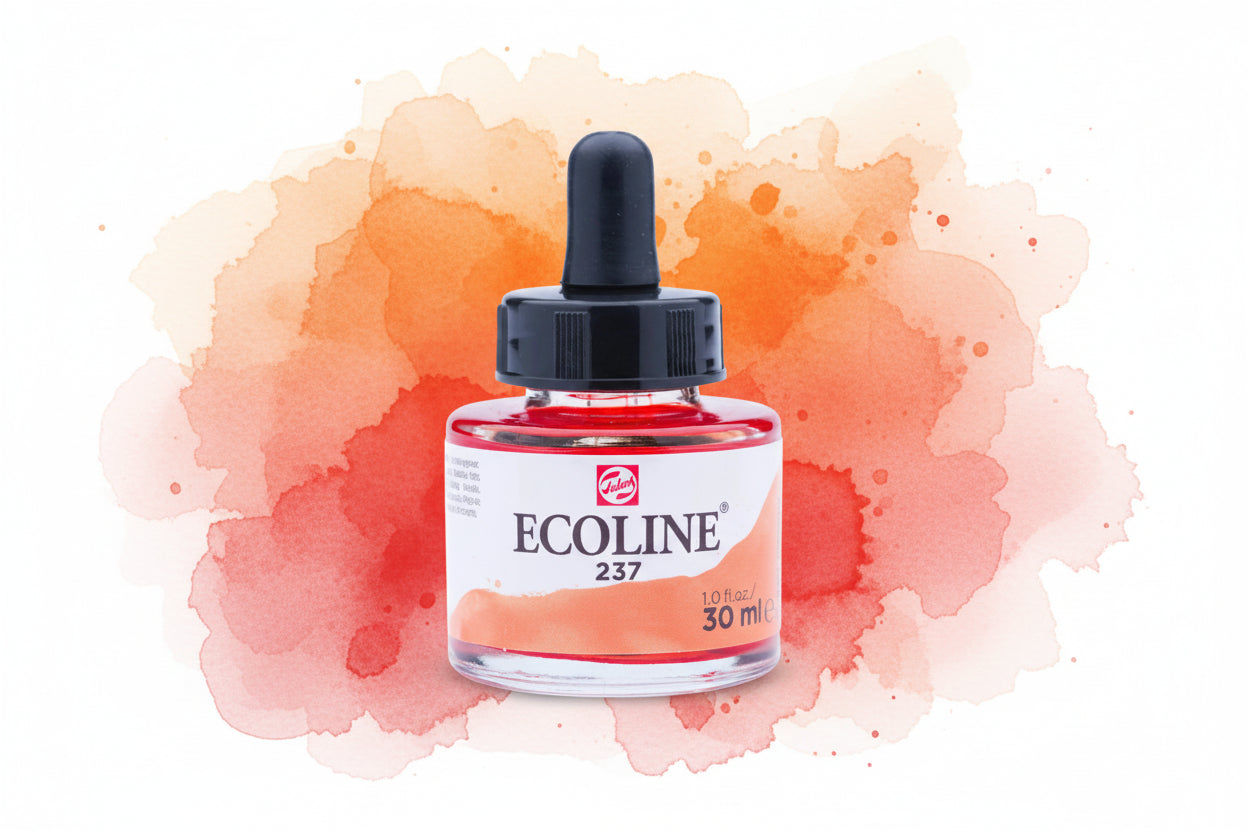 Ecoline Flüssige Wasserfarbe Flasche 30 ml Dunkelorange 237 - Kidis Art