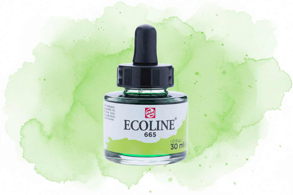 Ecoline Flüssige Wasserfarbe Flasche 30 ml Frühlingsgrün 665 - Kidis Art