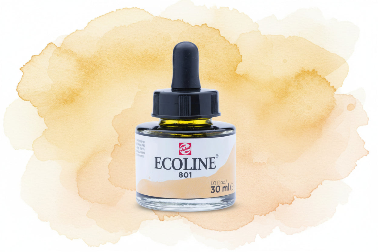 Ecoline Flüssige Wasserfarbe Flasche 30 ml Gold 801 - Kidis Art
