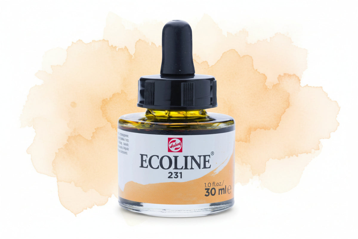 Ecoline Flüssige Wasserfarbe Flasche 30 ml Goldocker 231 - Kidis Art