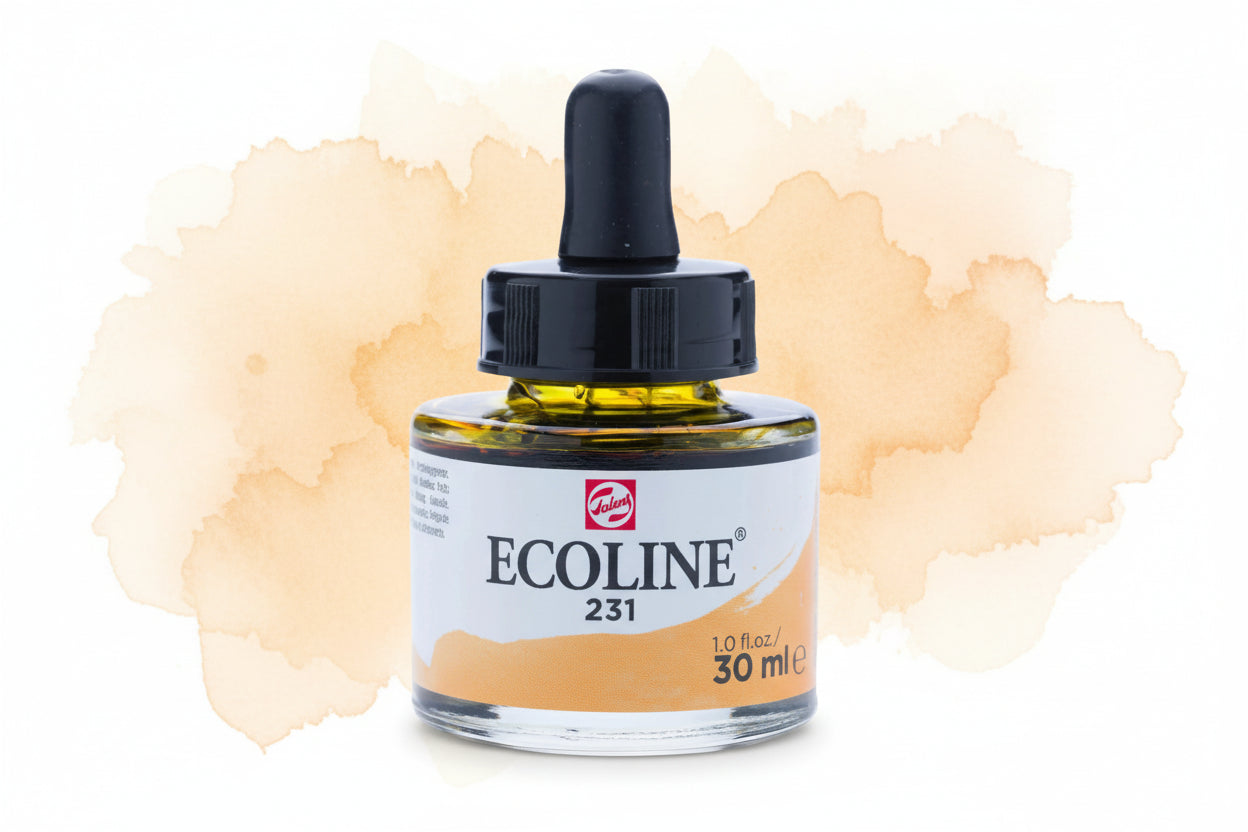 Ecoline Flüssige Wasserfarbe Flasche 30 ml Goldocker 231 - Kidis Art