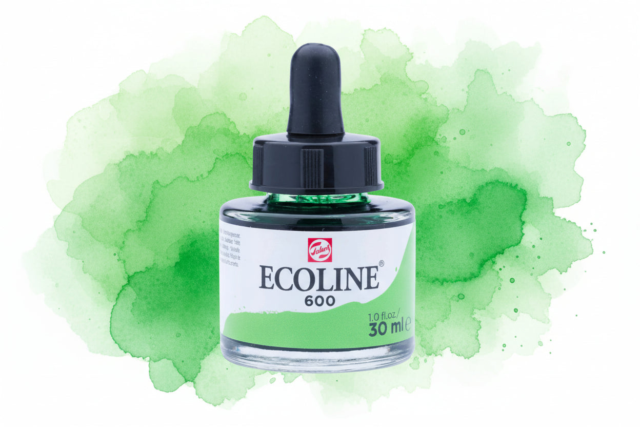 Ecoline Flüssige Wasserfarbe Flasche 30 ml Grün 600 - Kidis Art