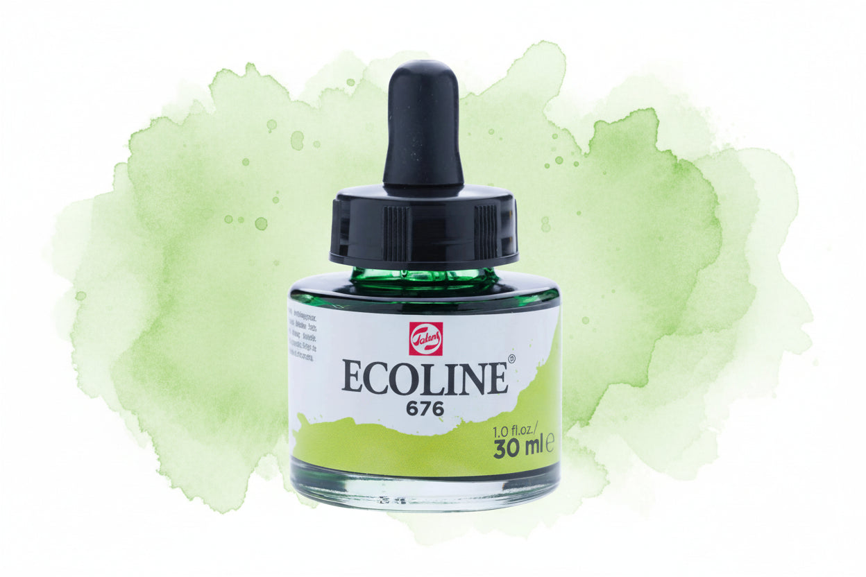 Ecoline Flüssige Wasserfarbe Flasche 30 ml Grasgrün 676 - Kidis Art