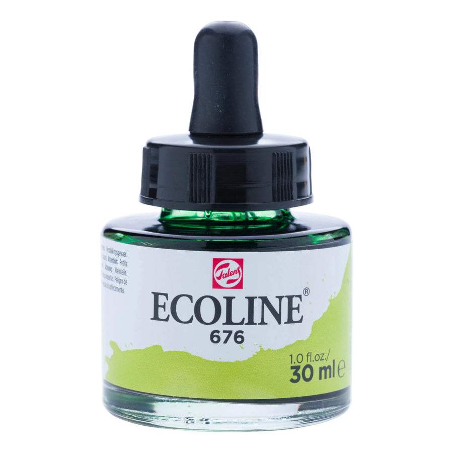 Ecoline Flüssige Wasserfarbe Flasche 30 ml Grasgrün 676