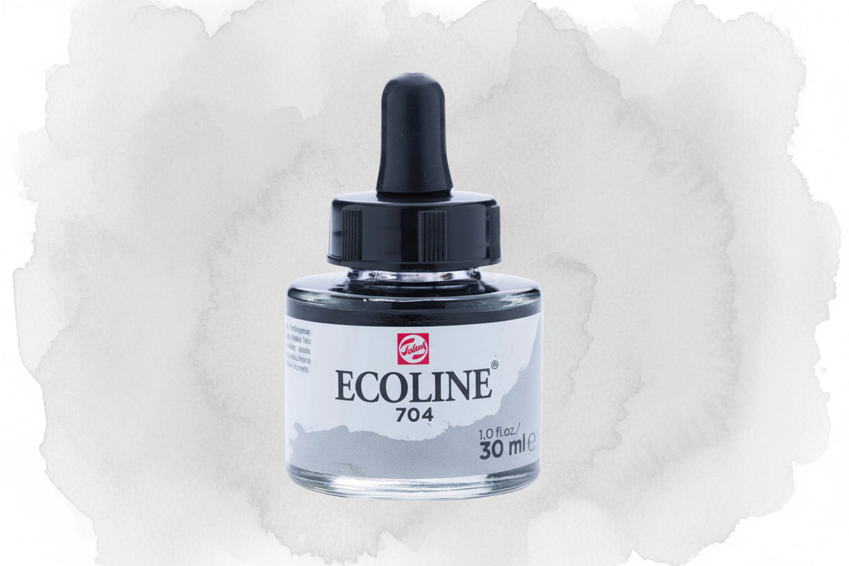Ecoline Flüssige Wasserfarbe Flasche 30 ml Grau 704 - Kidis Art