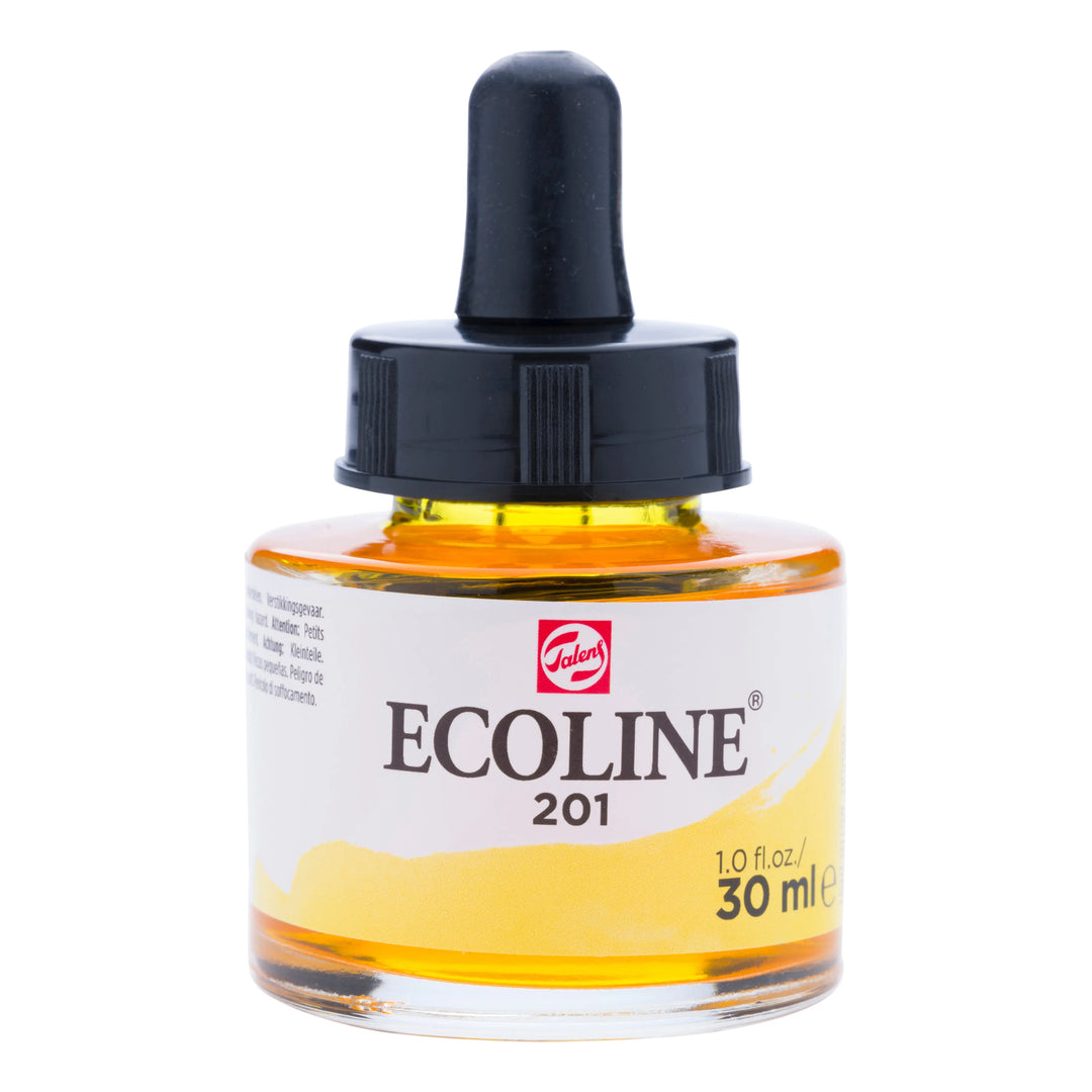 Ecoline Flüssige Wasserfarbe Flasche 30 ml Hellgelb 201